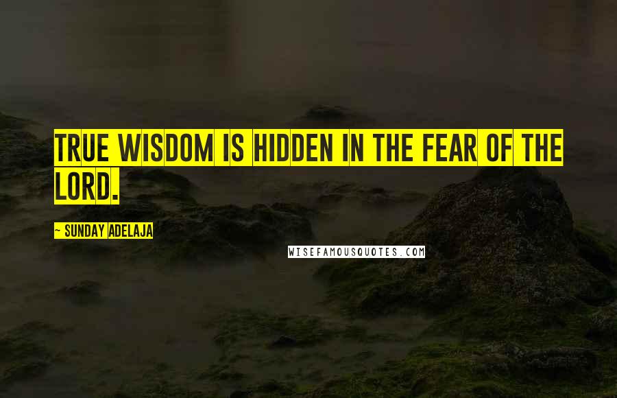 Sunday Adelaja Quotes: True wisdom is hidden in the fear of the Lord.