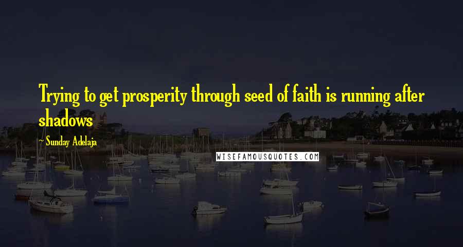 Sunday Adelaja Quotes: Trying to get prosperity through seed of faith is running after shadows