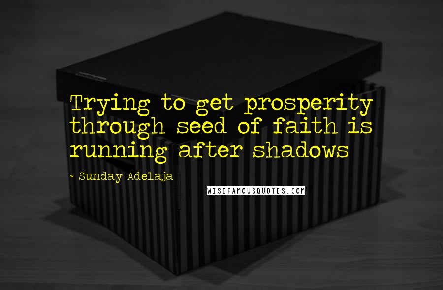 Sunday Adelaja Quotes: Trying to get prosperity through seed of faith is running after shadows