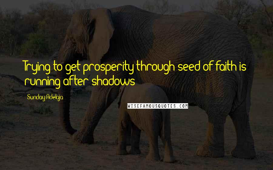 Sunday Adelaja Quotes: Trying to get prosperity through seed of faith is running after shadows