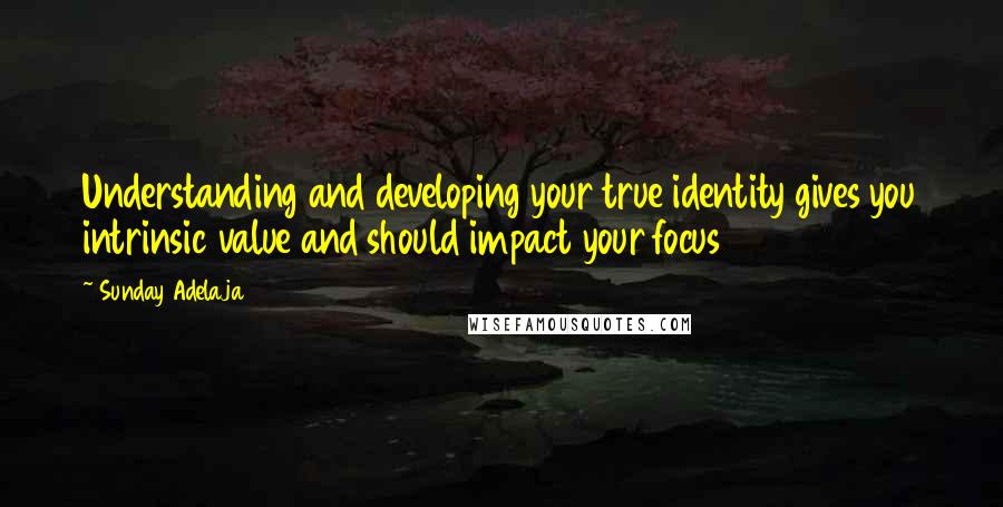 Sunday Adelaja Quotes: Understanding and developing your true identity gives you intrinsic value and should impact your focus