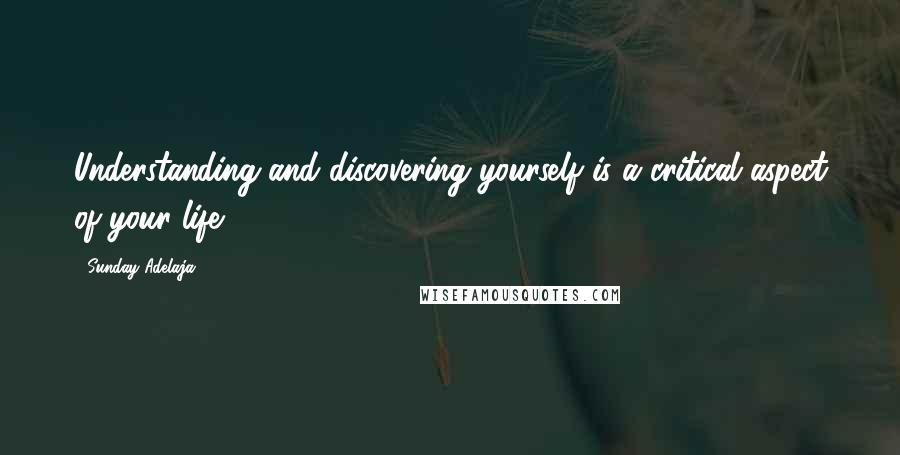 Sunday Adelaja Quotes: Understanding and discovering yourself is a critical aspect of your life