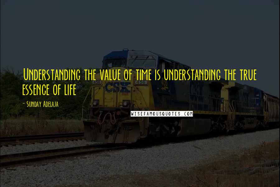 Sunday Adelaja Quotes: Understanding the value of time is understanding the true essence of life