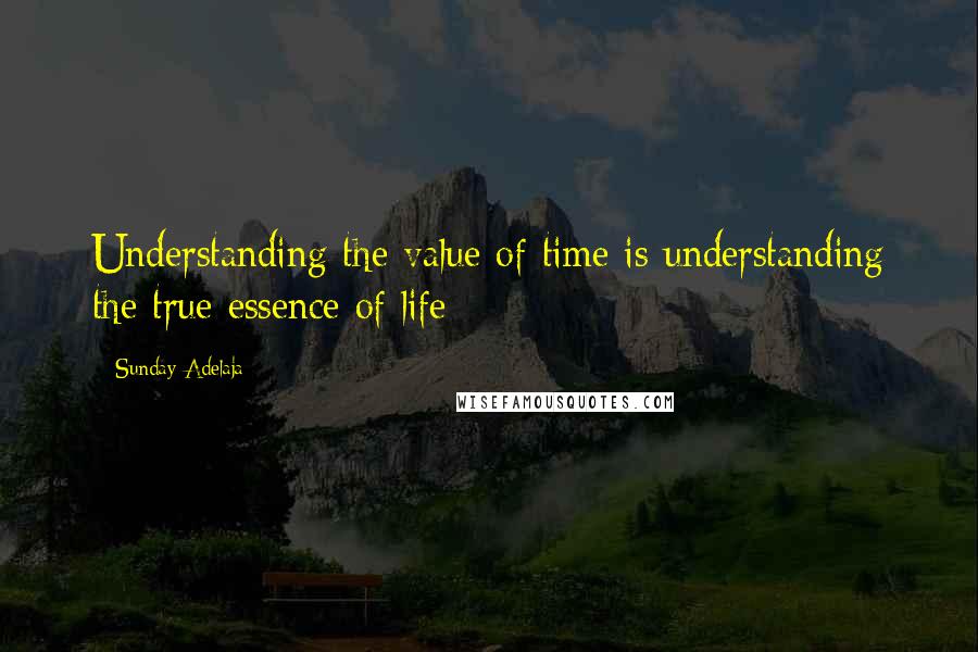 Sunday Adelaja Quotes: Understanding the value of time is understanding the true essence of life