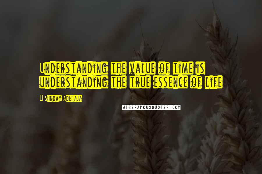 Sunday Adelaja Quotes: Understanding the value of time is understanding the true essence of life