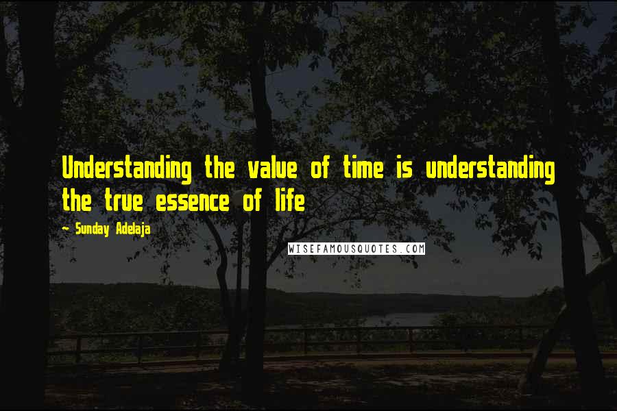 Sunday Adelaja Quotes: Understanding the value of time is understanding the true essence of life