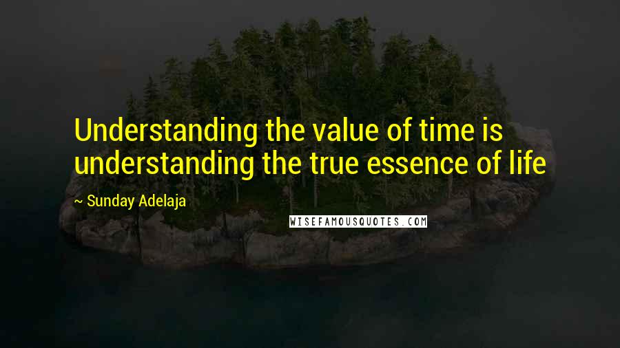 Sunday Adelaja Quotes: Understanding the value of time is understanding the true essence of life