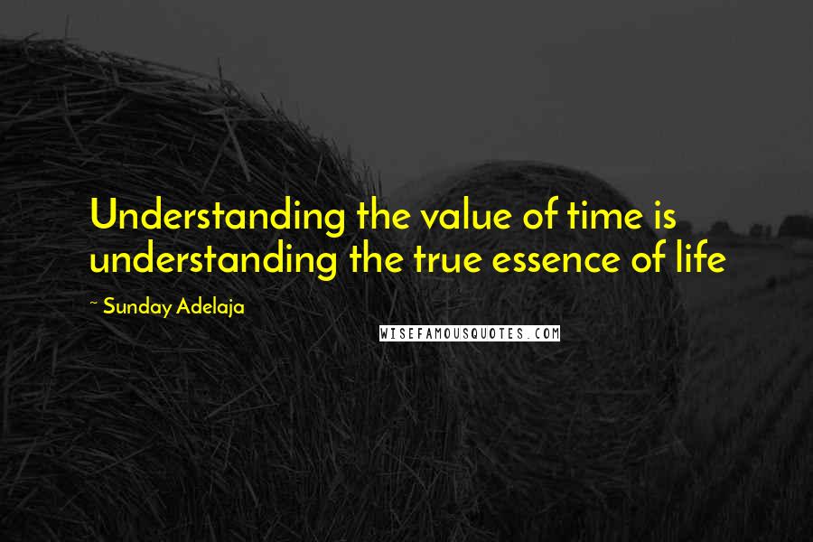 Sunday Adelaja Quotes: Understanding the value of time is understanding the true essence of life