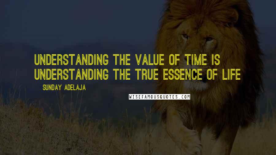 Sunday Adelaja Quotes: Understanding the value of time is understanding the true essence of life