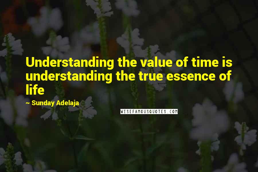 Sunday Adelaja Quotes: Understanding the value of time is understanding the true essence of life