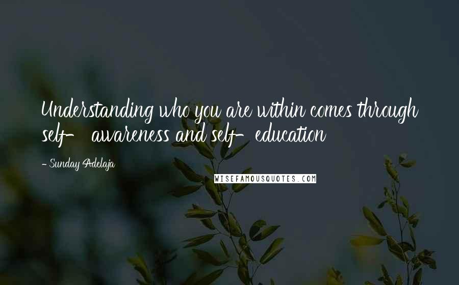 Sunday Adelaja Quotes: Understanding who you are within comes through self- awareness and self-education