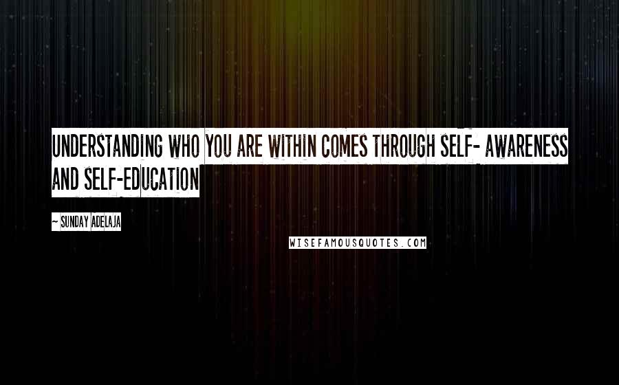 Sunday Adelaja Quotes: Understanding who you are within comes through self- awareness and self-education