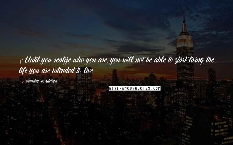 Sunday Adelaja Quotes: Until you realize who you are, you will not be able to start living the life you are intended to live