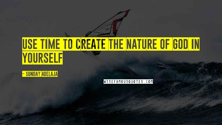 Sunday Adelaja Quotes: Use time to create the nature of God in yourself