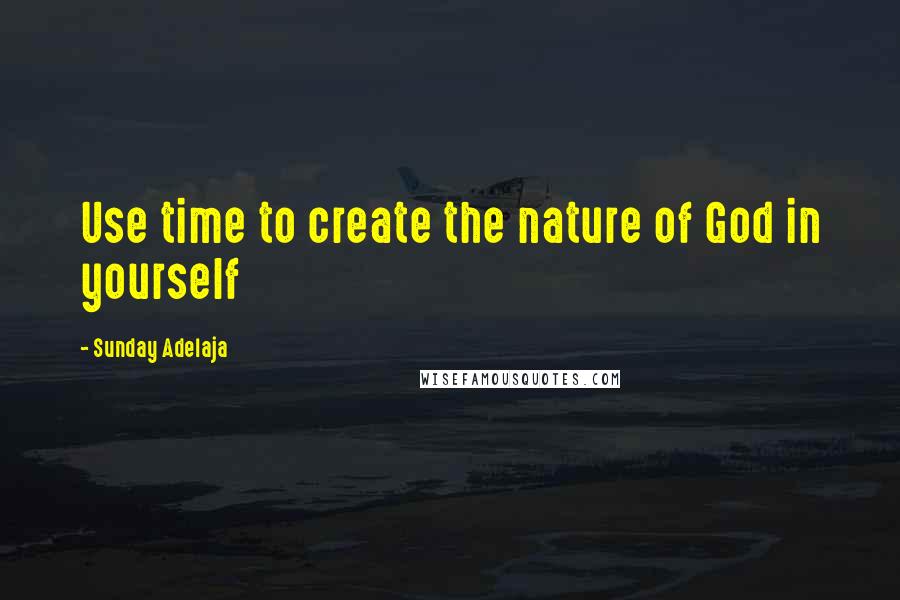 Sunday Adelaja Quotes: Use time to create the nature of God in yourself