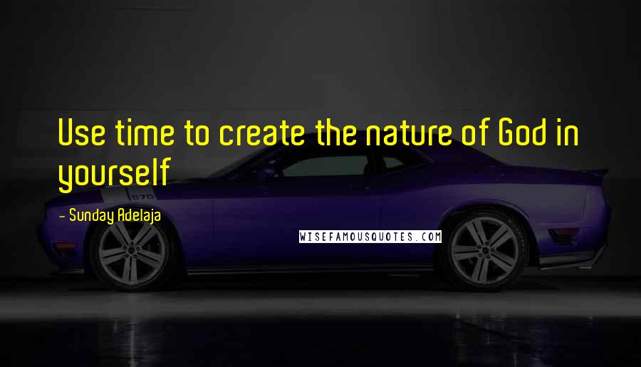 Sunday Adelaja Quotes: Use time to create the nature of God in yourself