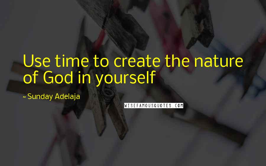 Sunday Adelaja Quotes: Use time to create the nature of God in yourself