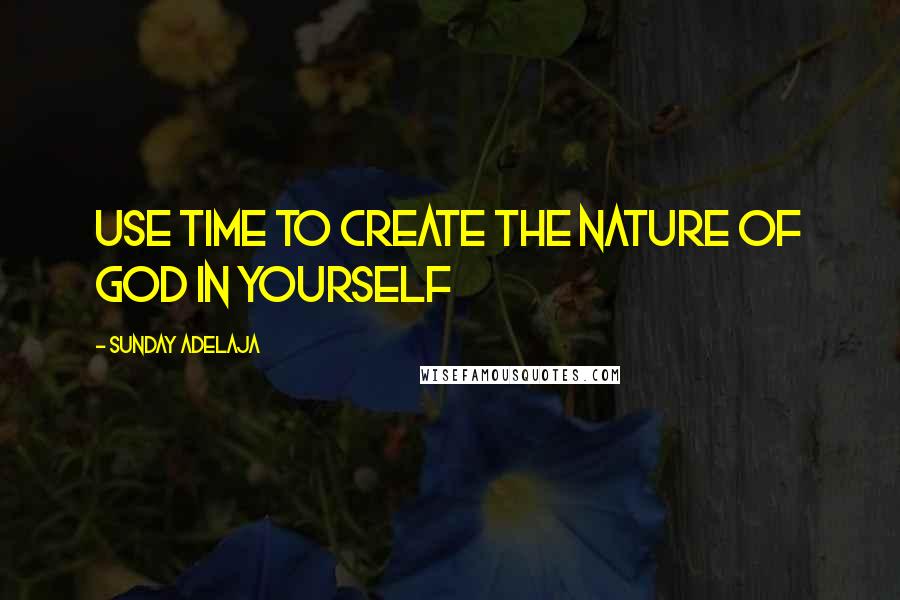 Sunday Adelaja Quotes: Use time to create the nature of God in yourself