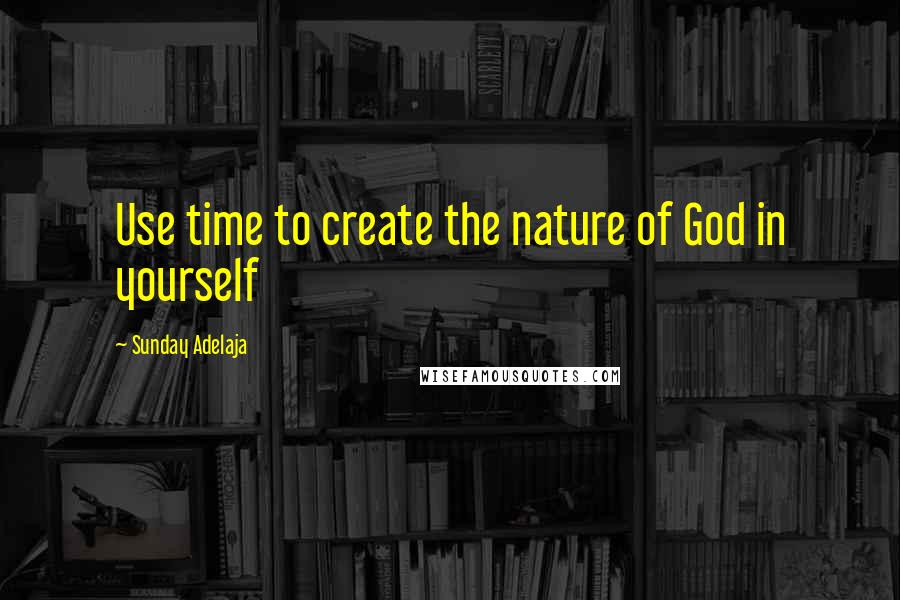 Sunday Adelaja Quotes: Use time to create the nature of God in yourself