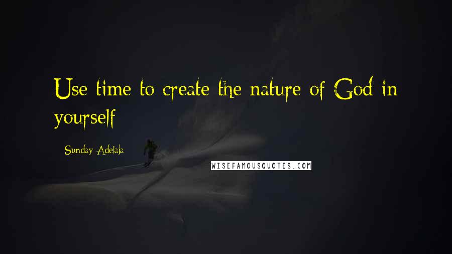 Sunday Adelaja Quotes: Use time to create the nature of God in yourself