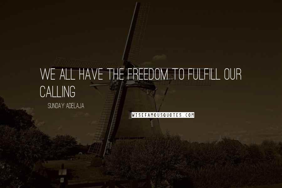 Sunday Adelaja Quotes: We all have the freedom to fulfill our calling