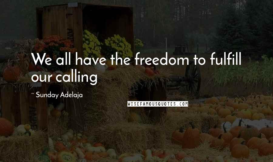 Sunday Adelaja Quotes: We all have the freedom to fulfill our calling