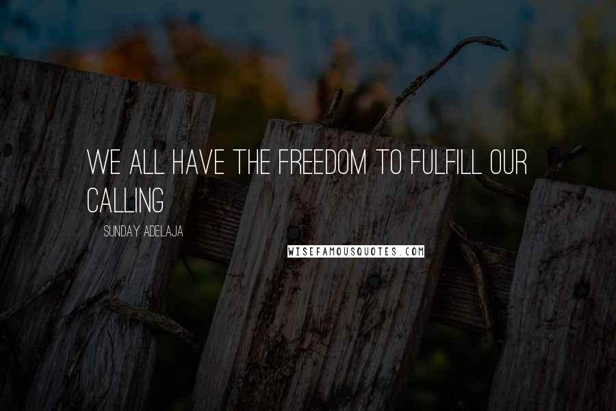 Sunday Adelaja Quotes: We all have the freedom to fulfill our calling