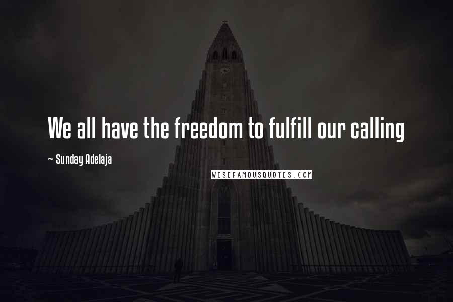 Sunday Adelaja Quotes: We all have the freedom to fulfill our calling