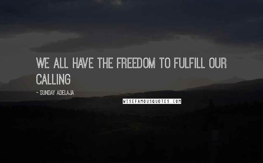 Sunday Adelaja Quotes: We all have the freedom to fulfill our calling