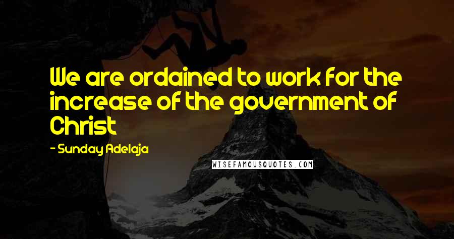 Sunday Adelaja Quotes: We are ordained to work for the increase of the government of Christ