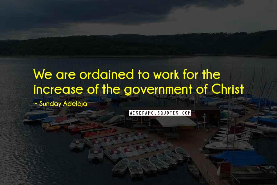 Sunday Adelaja Quotes: We are ordained to work for the increase of the government of Christ