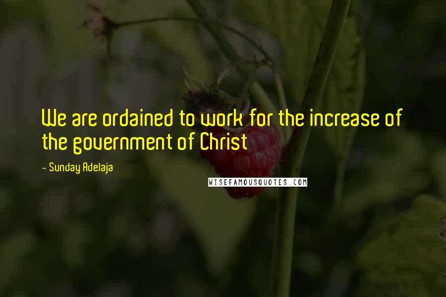 Sunday Adelaja Quotes: We are ordained to work for the increase of the government of Christ