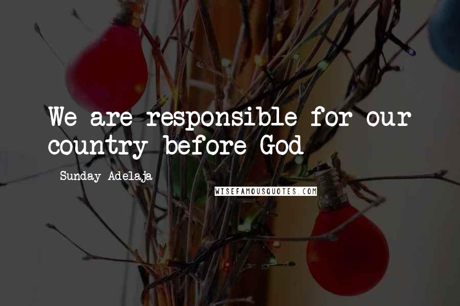 Sunday Adelaja Quotes: We are responsible for our country before God