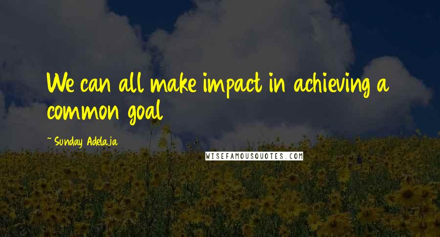 Sunday Adelaja Quotes: We can all make impact in achieving a common goal