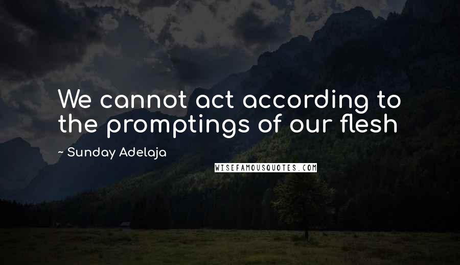 Sunday Adelaja Quotes: We cannot act according to the promptings of our flesh