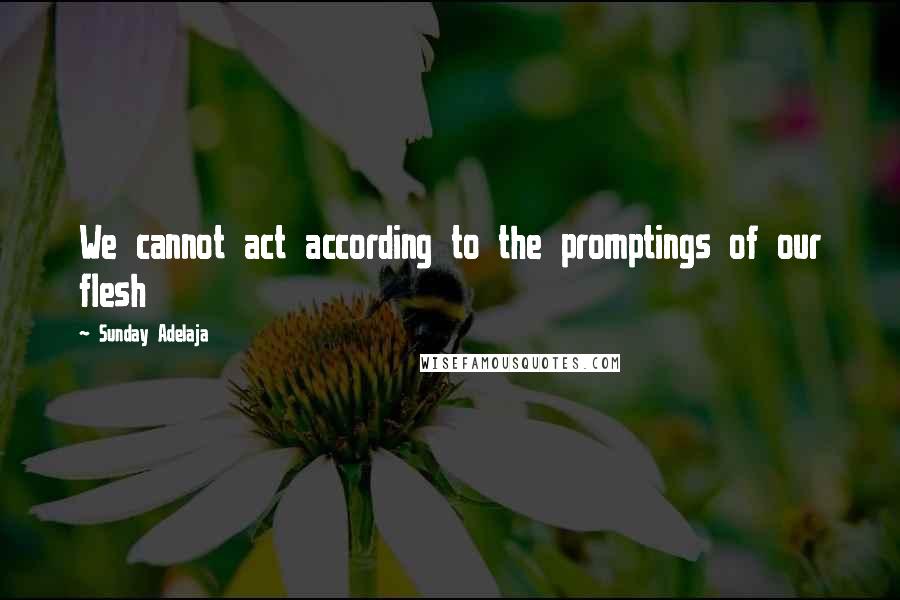 Sunday Adelaja Quotes: We cannot act according to the promptings of our flesh