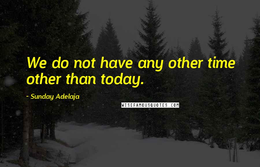 Sunday Adelaja Quotes: We do not have any other time other than today.