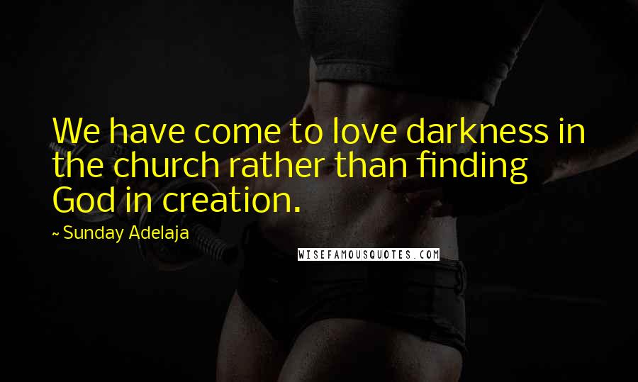 Sunday Adelaja Quotes: We have come to love darkness in the church rather than finding God in creation.