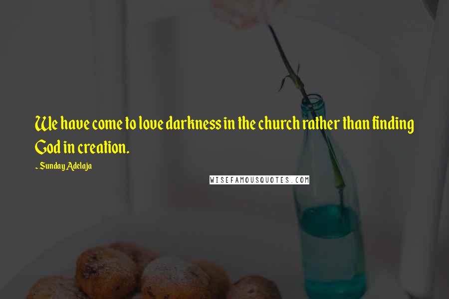 Sunday Adelaja Quotes: We have come to love darkness in the church rather than finding God in creation.