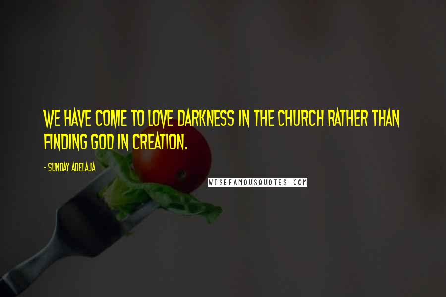 Sunday Adelaja Quotes: We have come to love darkness in the church rather than finding God in creation.