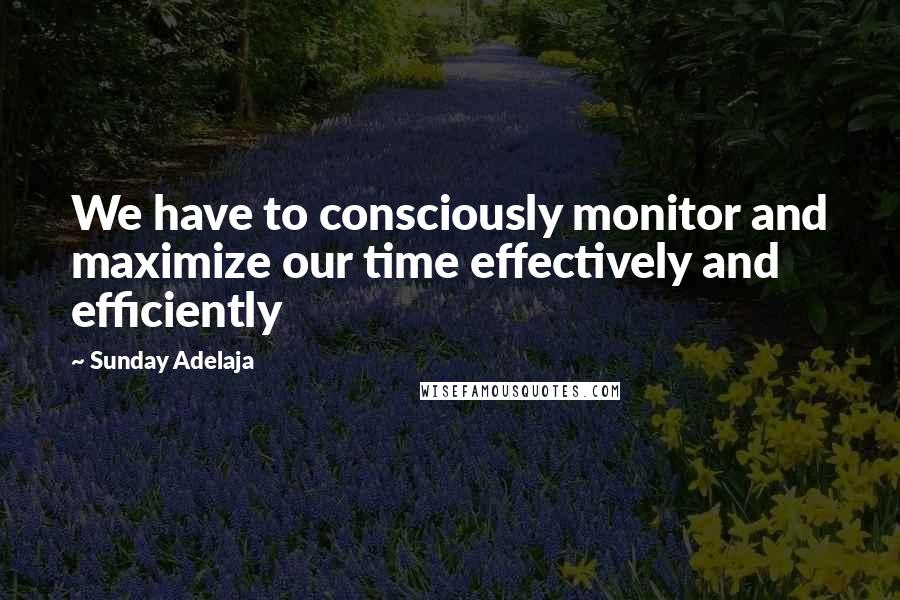 Sunday Adelaja Quotes: We have to consciously monitor and maximize our time effectively and efficiently