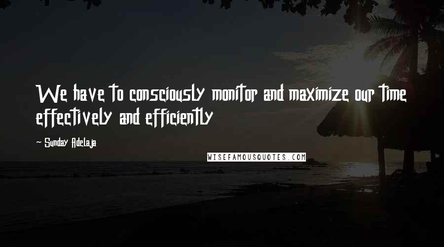 Sunday Adelaja Quotes: We have to consciously monitor and maximize our time effectively and efficiently