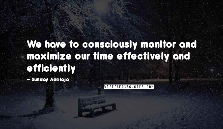 Sunday Adelaja Quotes: We have to consciously monitor and maximize our time effectively and efficiently