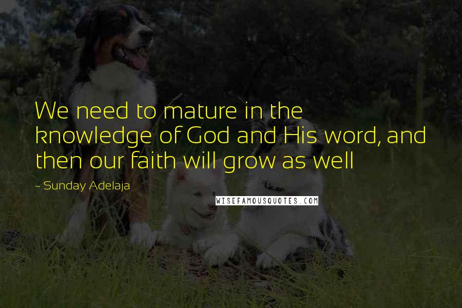 Sunday Adelaja Quotes: We need to mature in the knowledge of God and His word, and then our faith will grow as well