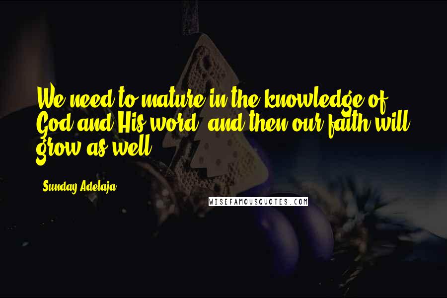 Sunday Adelaja Quotes: We need to mature in the knowledge of God and His word, and then our faith will grow as well