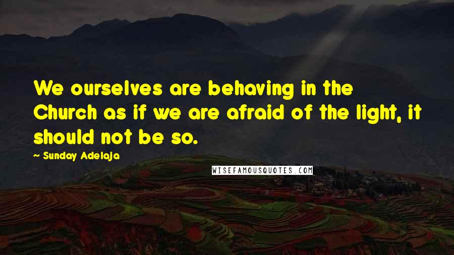 Sunday Adelaja Quotes: We ourselves are behaving in the Church as if we are afraid of the light, it should not be so.