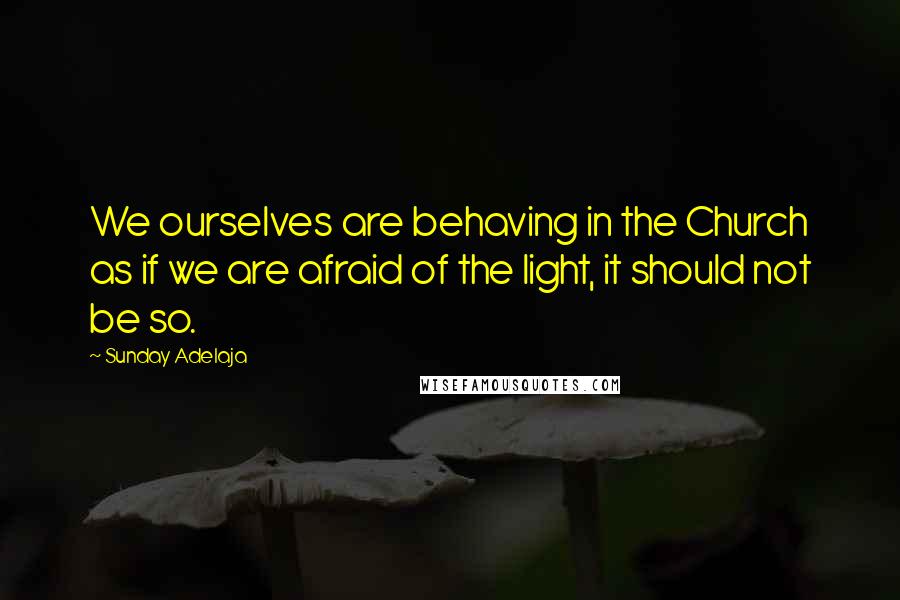 Sunday Adelaja Quotes: We ourselves are behaving in the Church as if we are afraid of the light, it should not be so.
