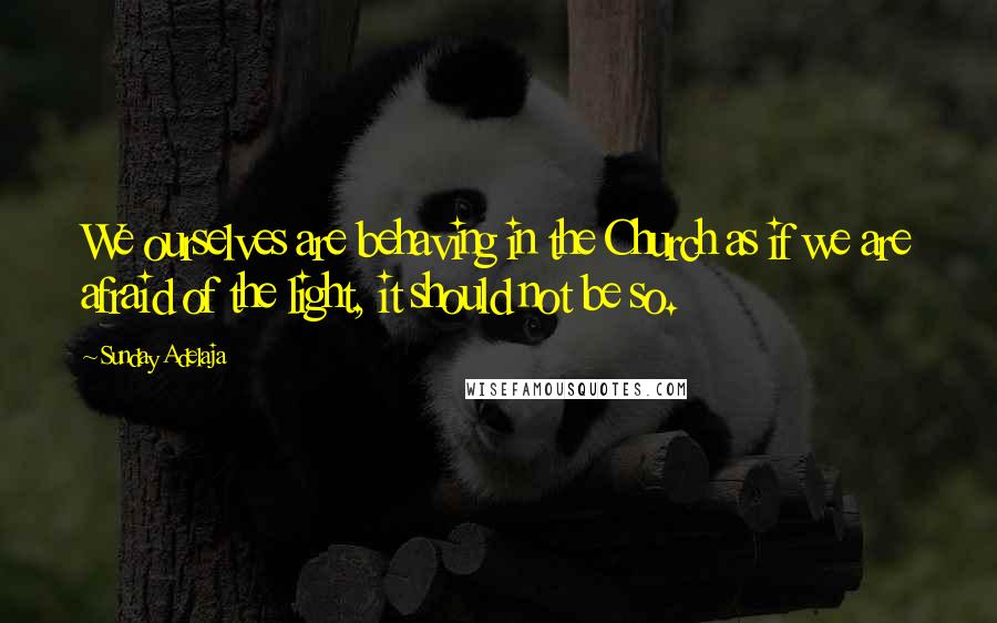 Sunday Adelaja Quotes: We ourselves are behaving in the Church as if we are afraid of the light, it should not be so.