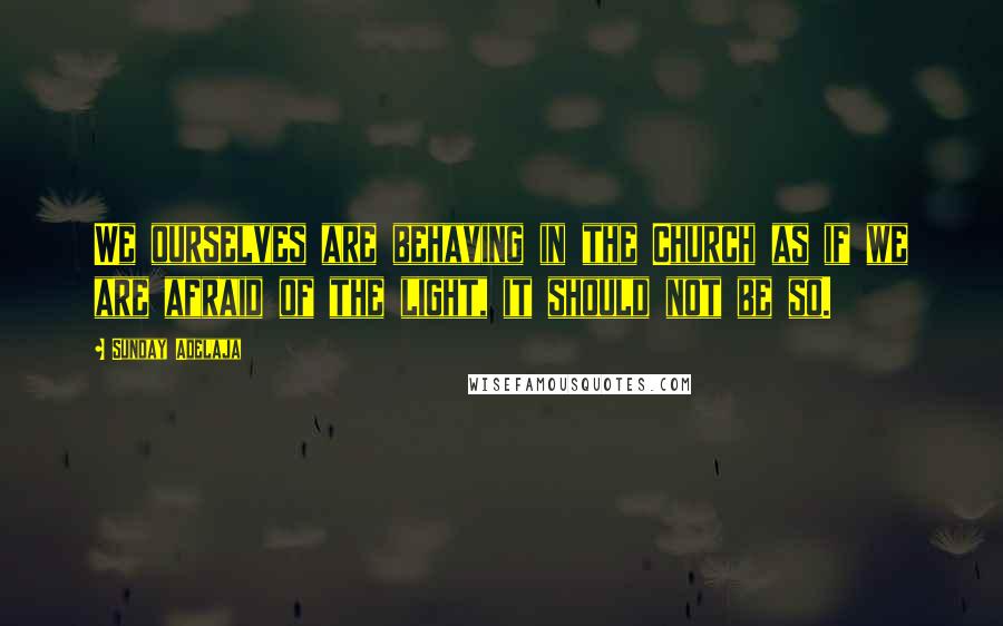 Sunday Adelaja Quotes: We ourselves are behaving in the Church as if we are afraid of the light, it should not be so.