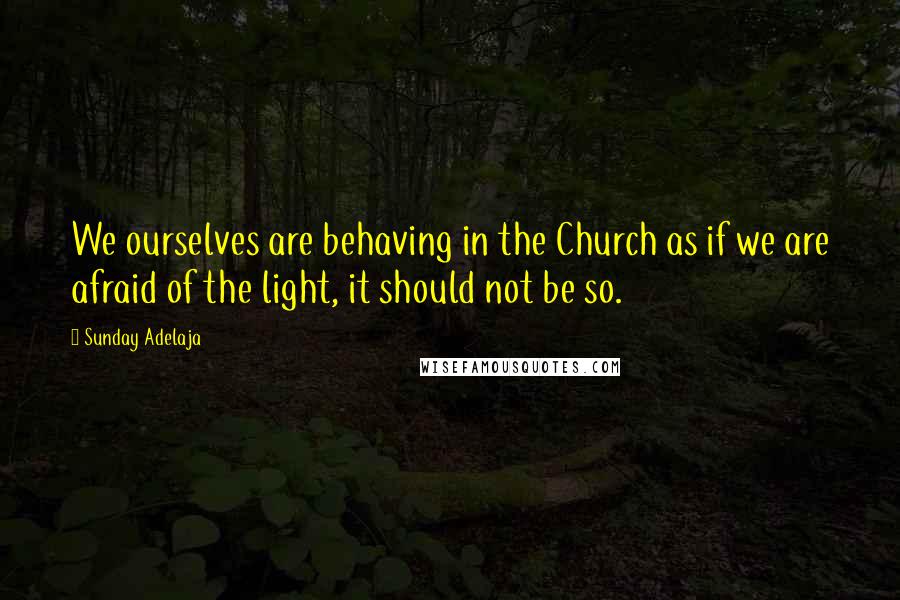 Sunday Adelaja Quotes: We ourselves are behaving in the Church as if we are afraid of the light, it should not be so.